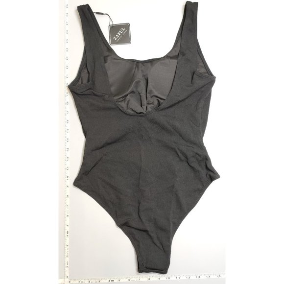 NWT ZAFUL Large one-piece swimsuit Black - Picture 3 of 7